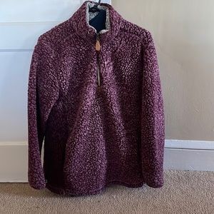 Wine colored Sherpa 1/4 zip